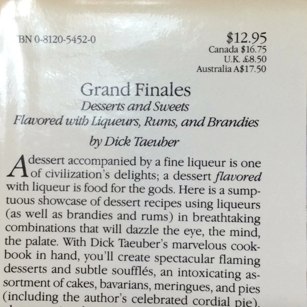 Grand Finales Deserts & Sweets Flavored w/Liqueurs